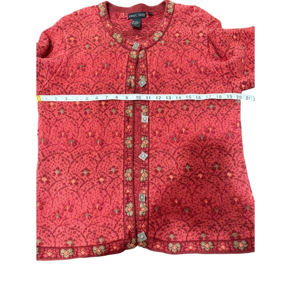 Nomadic Traders Womens Cardigan Red Button-Up Sweater Ramie Cotton Size L - Picture 6 of 8